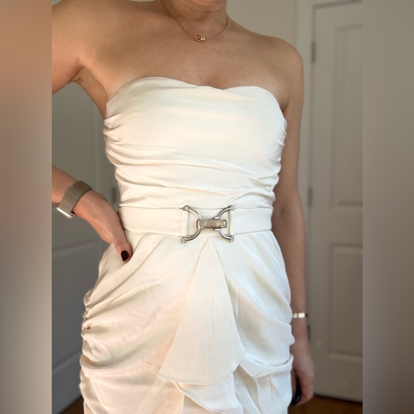 100% Silk Crepe Designer Mini Cocktail Dress - Picture 6 of 12